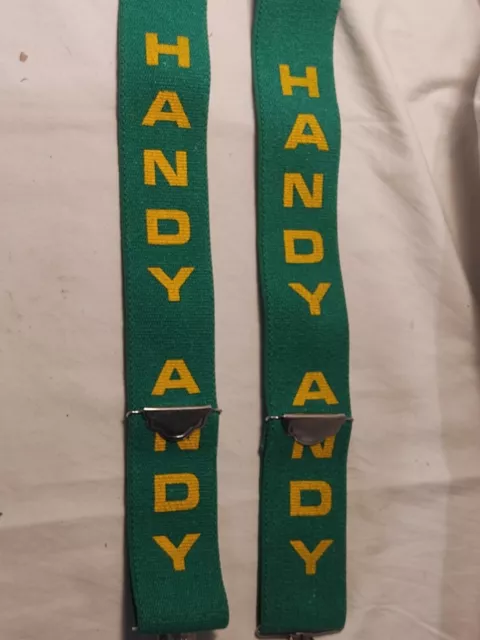 Handy Andy Green Retail Store employee suspenders
