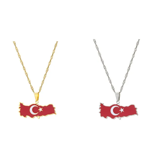 Unique Turkey Map Trendy Charm Turkish Country Maps Necklace Wide Applicable