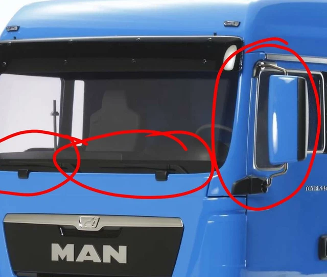 Jeu De Vitres 1/14 Pour Camion Tamiya MAN TGX 18 & 26.540 XLX – Référence 19115391 – Transparent Clair