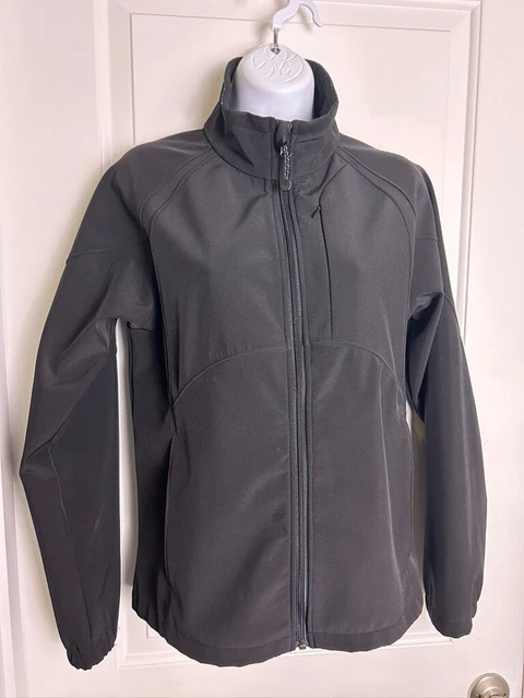 Black Diamond Black Softshell Jacket Womens M Fleece Lined Zip Up High Neck Pkts