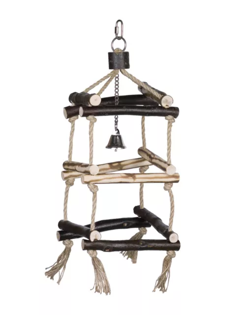 Nobby Cage Toy "Turm" Vogelspielzeug Sisalseile Holzsprossen Glocke Käfigzubehör