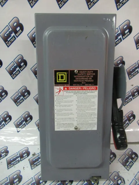 SQUARE D HU361, Series F, 30 Amp, 600 Volt, 3PH 3W, Non Fused Disconnect