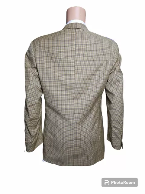 Canali Milano Men's Wool 2-Button Blazer Brown Windowpane Plaid • Italy • 46R 3