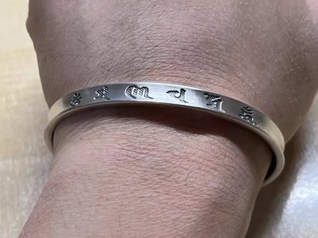 Bracciale Bracciale Bracciale Bracciale Argento Sterling Solido Uomo Buddismo Mantra Preghiera Coppia