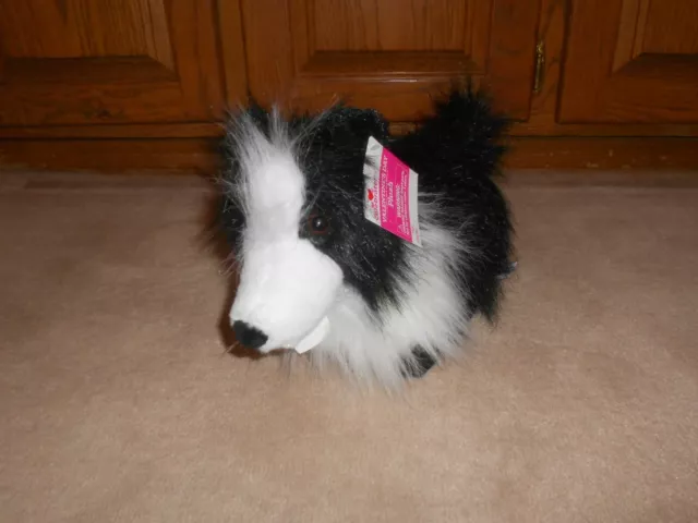 New, Valentines Wooly Black Dog Plush, 12"