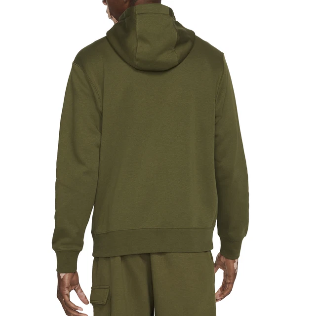Nike Felpa da Uomo con Cappuccio e Full Zip Club Fleece Verde Taglia M Cod BV... 2