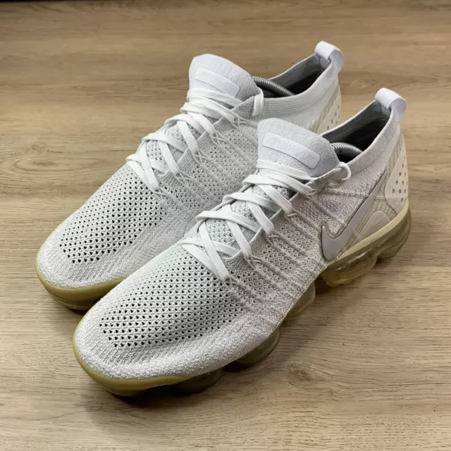 Nike Air VaporMax Flyknit 2 Pure Platinum White 942842-100 Size 10