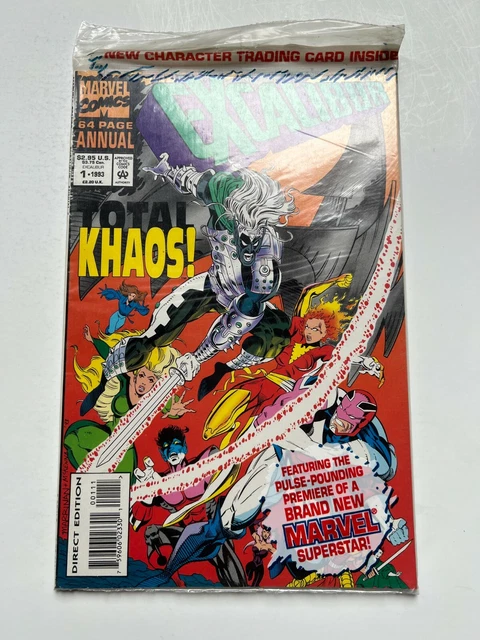 Excaliber Annual #1 - Polybagged w/Khaos Trading Card (Marvel Comics, 1993) NM