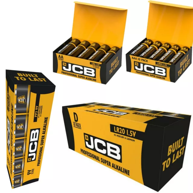 Jcb Professional Alkaline Batteries Aa/Aaa/9V/C/D Size Batteries Multiple Qty