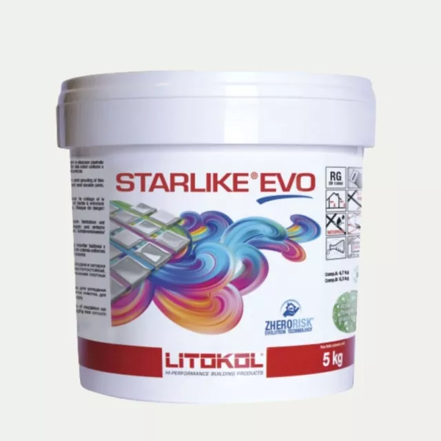 Litokol Starlike Evo 202 Natural Antiguo Blanco III Epoxi Pegamento Fuga 5KG