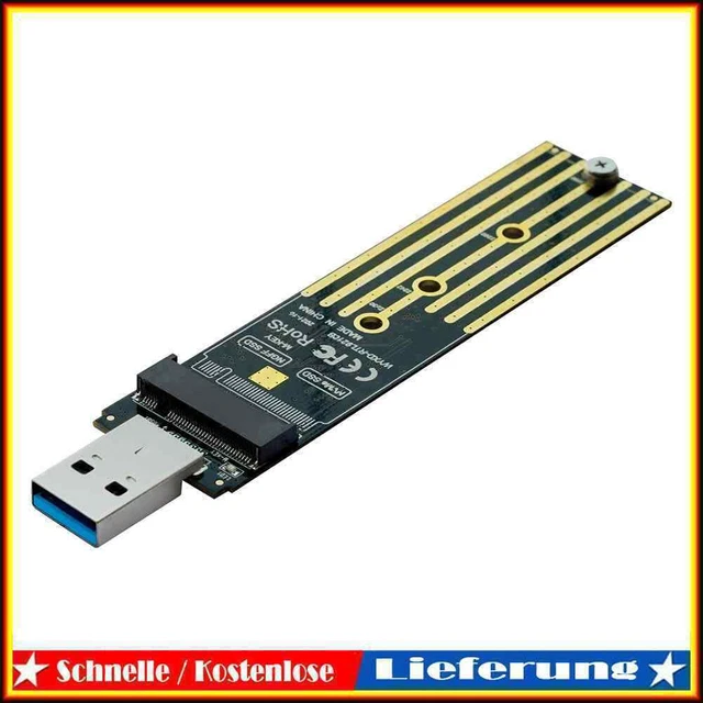 M.2 NVMe Naar USB 3.1 Adapter – M-Key SSD Converter, 10 Gbit/s, Plug & Play, Zonder Kabel – Voor Samsung, WD, Intel