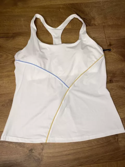 Fila Tank Top Womens Large White Racerback Shirt Sleeveless Padded Tennis