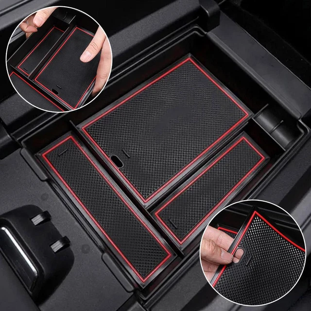 Console centro auto bracciolo scatola portaoggetti vassoio rosso per unik UK nuovo - K6I5