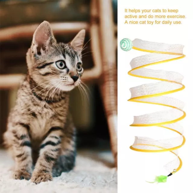 Cat Tunnels for Indoor Cats，S Type Foldable Cat Tunnel Toy, Cat Springs Toys