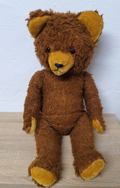 Joli ours en peluche ancien 68 cm excellent état vintage original rareté