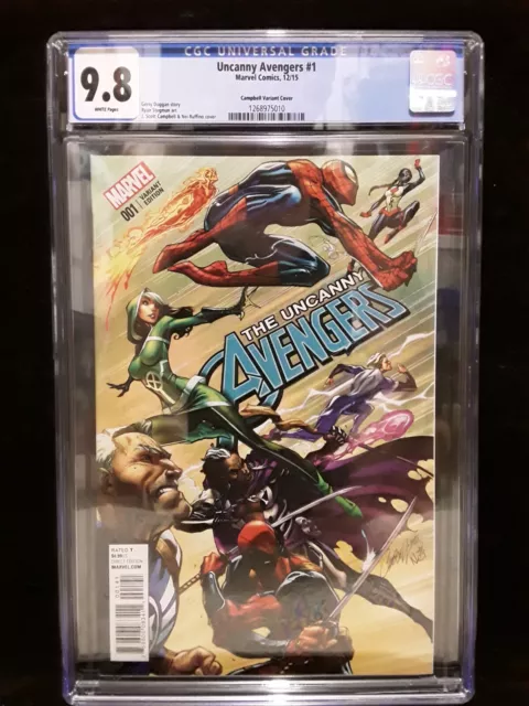 Cgc 9.8 Uncanny Avengers # 1 1:50 J. Scott Campbell Variant Nm/Mt Deadpool