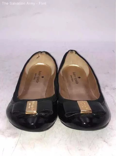 Kate Spade New York Womens Black Leather Slip-On Bow Ballet Flats Size 7