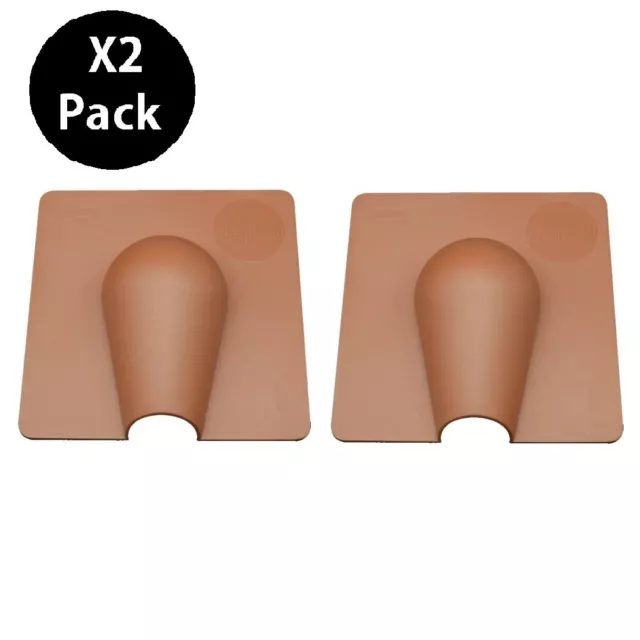 2 x  Brown Brick Buster Plate Cable Wall Entry Tidy Cover Satellite Coaxial