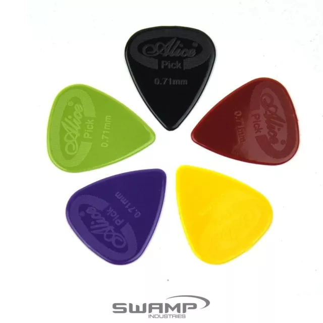 Alice AP-12G 0.71mm Embossed Nylon Guitar Picks 12 Pack - Flexible Easy to Grip