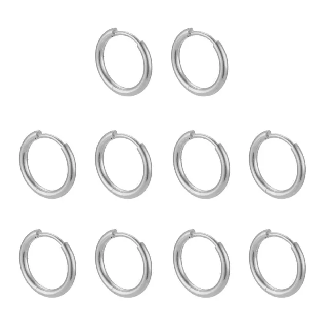 10PCS MENS HOOP Earrings Cartilage Earrings Stainless Steel Decor $9.56 ...