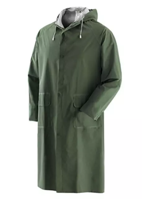 Cappotto impermeabile in PVC Pluvio verde con cappuccio
