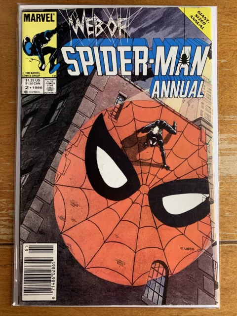 Web of Spider-Man Annual #2 (Marvel 1986) NEWSSTAND New Mutants Charles Vess