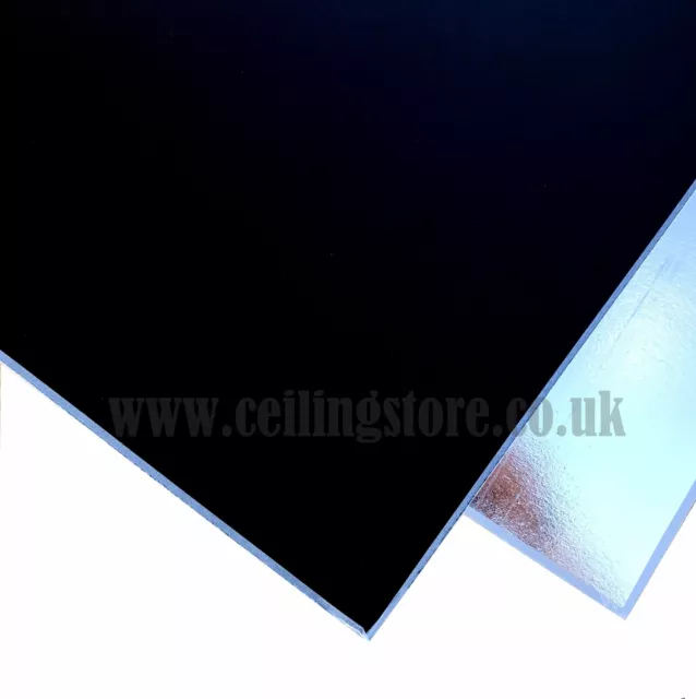 SUSPENDED VINYL WIPEABLE BLACK CEILING TILES 595 x 595mm EasyClean 12 Tiles Box