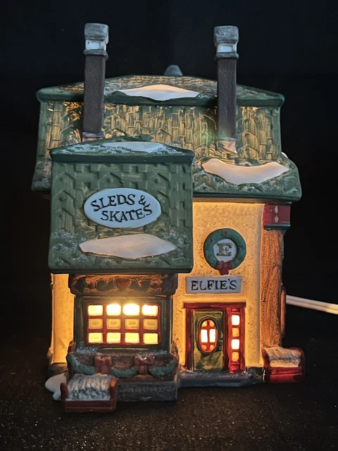 Dept 56 North Pole Series ELFIE'S SLEDS & SKATES Complete in Box #56251