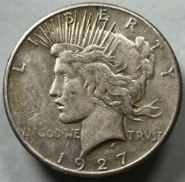 1927 Peace Silver Dollar Choice Very Fine Tough Date $1 US Coin