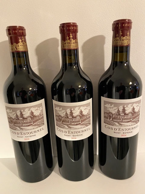 Lot de 3 bouteilles de Château COS D'ESTOURNEL 2016 ( SAINT-ESTEPHE)