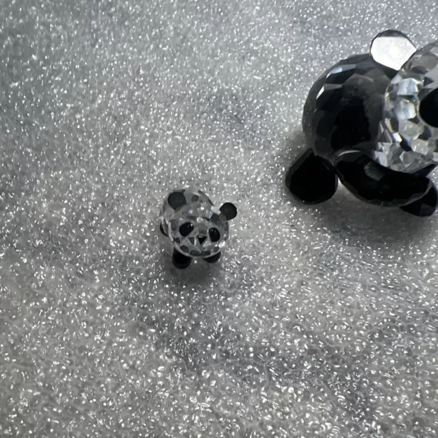 Swarovski Silver Crystal Mother Panda And Baby Panda 181080,181081 In Same Box 3