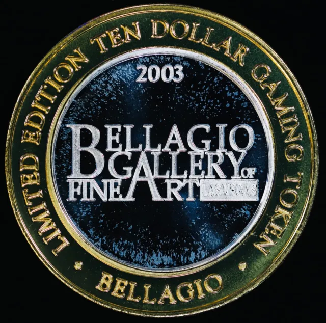 2003 Bellagio Las Vegas NV $10 Casino .999 Silver Strike Gallery Fine Arts