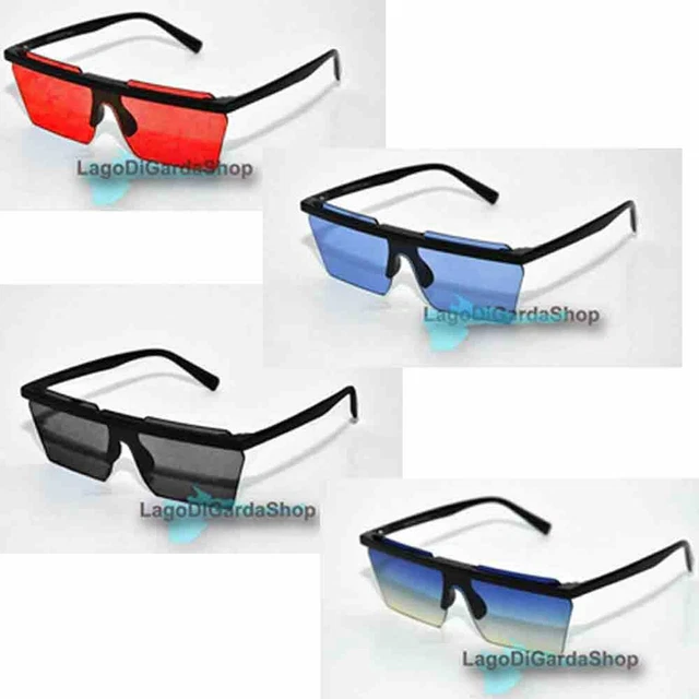 Occhiali da sole Uomo senza montatura quadrati lenti colorate fashion novità