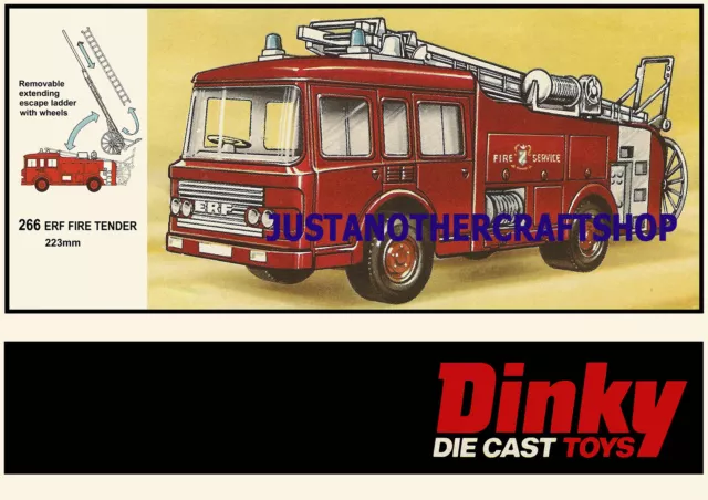 Dinky Toys 266 ERF Fire Engine Large A3 Size Poster Advert Leaflet Display Sign