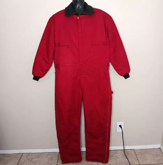 Vintage WearGuard XL Coveralls Insulated Quilt Lined Full Zip Red Work Made USA