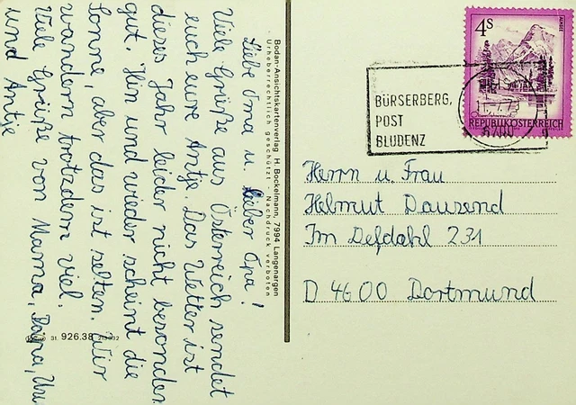 Österreich 1973 Lindau Bodensee Multi Ansicht Ppc W/4s Zu Dortmund Deutschland