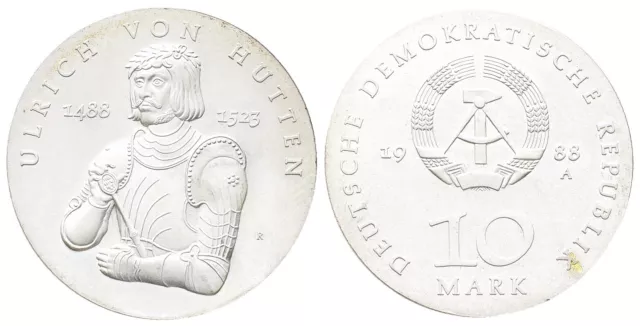 Deutsche Demokratische Republik (DDR), 10 Mark 1988, von Hutten, J. 1622