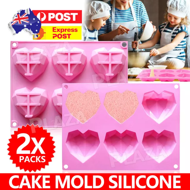 Heart Shape Candy Cake Chocolate Mould 3D Fondant Mold Silicone Sugar Craft DIY