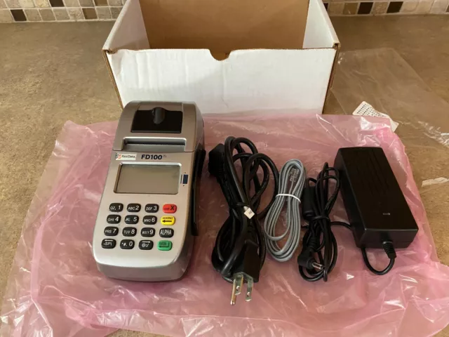 First Data Fd100Ti Credit Card Machine With Ac Adapter Working Ulnt-25