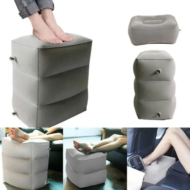 Inflatable Travel Footrest Leg Foot Rest Plane Kids Bed Office Stool Lot Y3