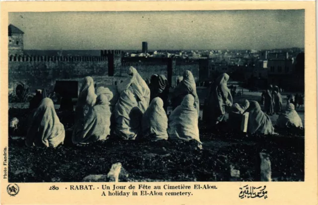 CPA AK RABAT A Day of Party at El Alou Cemetery Morocco (796810)