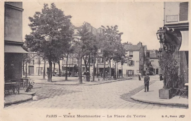 Carte postale ancienne postcard PARIS vieux Montmartre la place du tertre