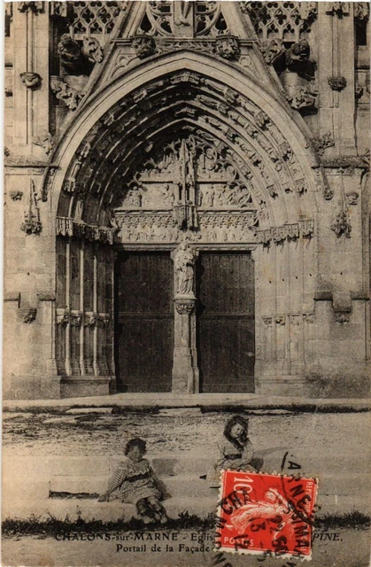 CPA Chalons-sur-MARNE - Eglie - Portal de la Facade (249526)