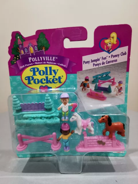 Polly Pocket Pollyville Pony Jumpin' Fun Set Bluebird/ Mattel 1996 New 14522
