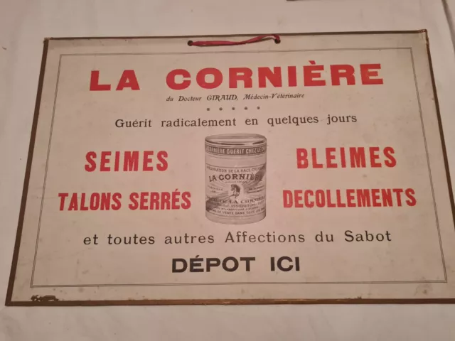 Ancien Carton Publicitaire La Corniere