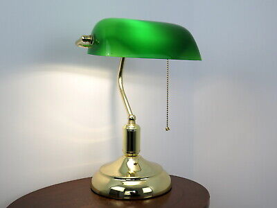 lampada da tavolo scrivania abat jour ministeriale churchill verde vintage E27