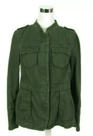 Ann Taylor Loft Jacket Sz S Military Army Green Cotton Blazer Small NWOT