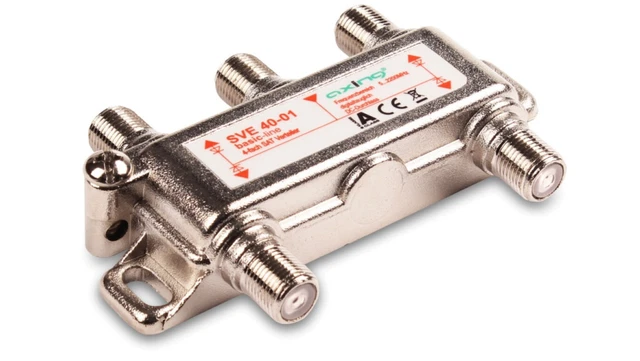 Répartiteur Blindé 4 Voies Metronic 436304 - Pour Antenne TV Et Satellite (Fransat) - Passage Courant, 40-860 MHz / 950-2150 MHz