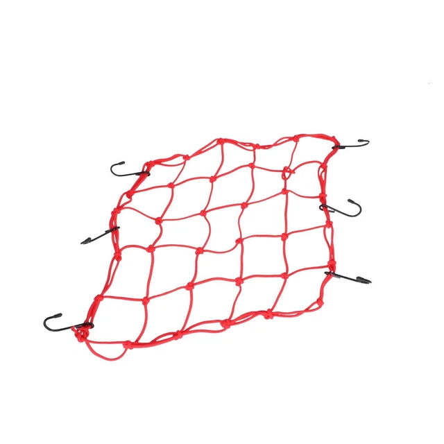 Filet à Bagages Moto Avec Crochets Métalliques - 4 Filets élastiques + 1 Sangle - Pour Casque, Sacs, Petits Colis - Noir