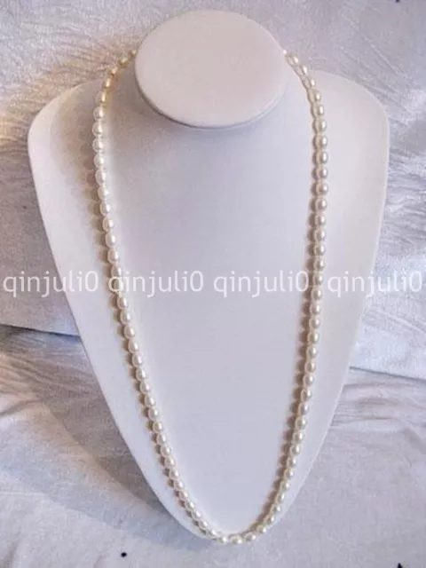 Genuine Natural 7-8mm Akoya white pearl necklace 32 inch